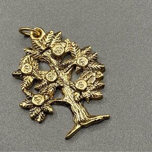 Vintage Gold Plated Money Tree Pendant Only  2”